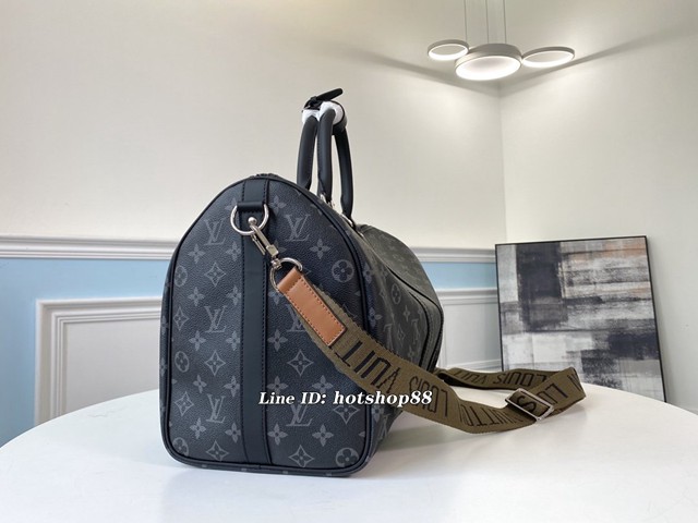 路易威登LV旅行包 M40569 棕肩帶 Keepall 45旅行袋 LV新版男士旅行袋 xxlv2955